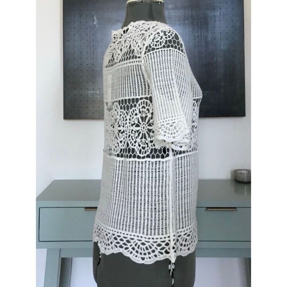 NEW James Coviello For Anthropolgie Women’s XS Lace Top - Picture 5 of 7